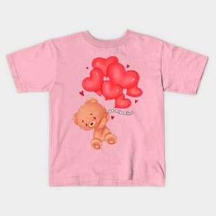 little bear carrying balloons Kids T-Shirt